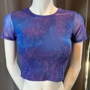Twik Blue and Purple Patterned Crop Top